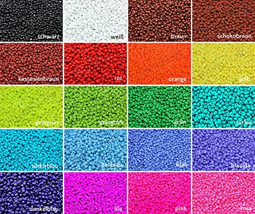 INWARIA Rocailles opak Ø 2/3/4 mm 100 g Perlen satte Farben Glasperlen, RP-33, Blaulila, 3 mm, 100 g von Generic