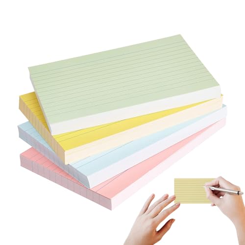 Index Cards - 4-fach Studienkarten,Liniertes Kartonpapier Block für Unterrichtsvorbereitung Prüfungsplanung Journaling Brainstorming Organisation Index Cards - 4-fach Studienkarten,Liniertes Kartonpapier Block für Unterrichtsvorbereitung Prüfungsplanung Journaling Brainstorming Organisation von Generic