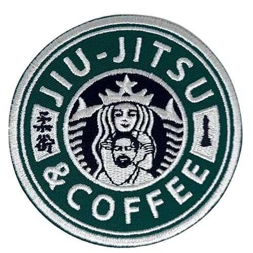 Jiu Jitsu und Kaffee Patch (7,6 cm) zum Aufbügeln oder Aufnähen, Grappling Barista, BJJ Kimono GI, Turnbeutel, Cap, Shirt, DIY Martial Arts Geschenk Patches von Generic