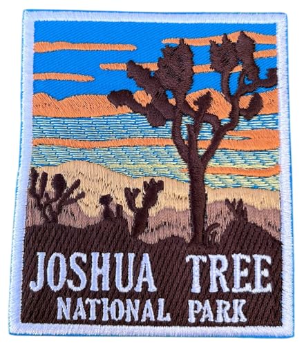 Joshua Tree National Park Patch (8,9 cm) bestickter Aufnäher zum Aufbügeln oder Aufnähen, für Reisen, USA, Kalifornien, Souvenir, Urlaub, Mojave, Wüste, Emblem, Geschenkflicken von Generic