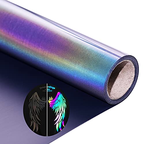 Reflective Heat Transfer Vinyl Rainbow HTV Vinyl Rolls Pack 12 Inch x 5 Feet Iron on Vinyl for T-Shirts DIY Design, Cricut & Silhouette Cameo for Heat Press Machine(Reflective Rainbow htv) von KEGUMINGX