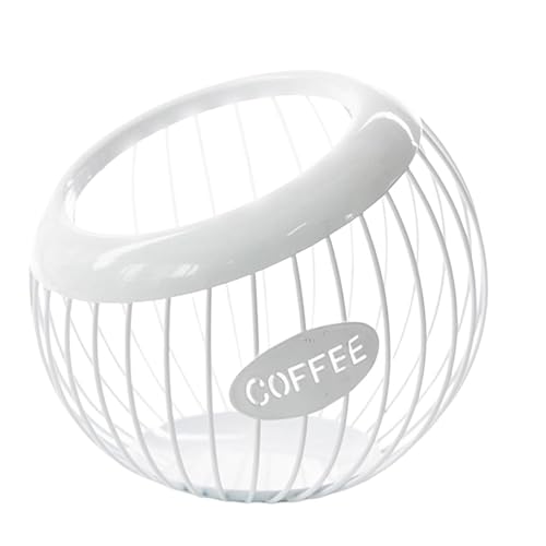 Kaffee -Pod -Korb - Kaffeeschoten Organizer, Metallkaffee -Kapsellager | Couchtisch Desktop Dekoration Ornamente, Eisenkaffee -Pod -Halter Großer Kapazitätsspeicherkorb Für Küchentheke Desktop von Generic