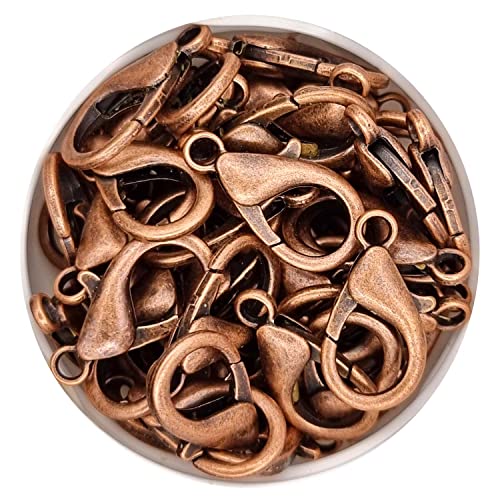 Karabinerverschlüsse 10 mm, 50 Stück, antik kupfer, Schmuckverschlüsse, Karabiner, Ketten Verschlüsse, Sprung Ring Schmuck Basteln Schmuckherstellung Karabiner Verschluss von Generic