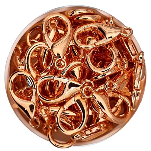 Karabinerverschlüsse 10 mm, 50 Stück, rose gold dunkel, Schmuckverschlüsse, Karabiner, Ketten Verschlüsse, Sprung Ring Schmuck Basteln Schmuckherstellung Karabiner Verschluss von Generic