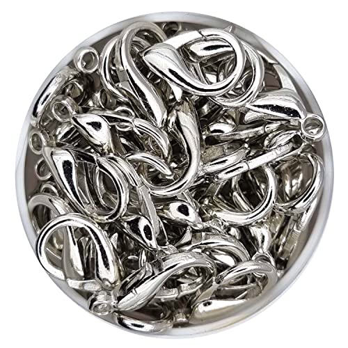 Karabinerverschlüsse 12 mm, 50 Stück, platin, Schmuckverschlüsse, Karabiner, Ketten Verschlüsse, Sprung Ring Schmuck Basteln Schmuckherstellung Karabiner Verschluss von Generic