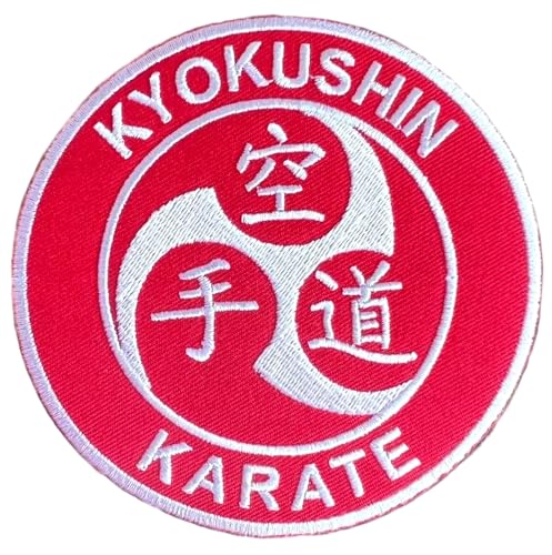 Generic Karate Kyokushin Patch (8,9 cm) rot bestickter Aufnäher zum Aufbügeln oder Aufnähen, Kyoku Kimono, Gi, japanische Kampfsportarten, perfekt für Jacken, Rucksäcke, Gepäck, Hüte, individuelle von Generic