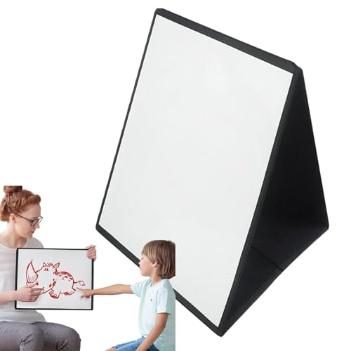 Kinder-Whiteboard – doppelseitiges Desktop-Whiteboard, magnetische, trocken abwischbare Tafel | Mall faltbares Tisch-Whiteboard, Abletop löschbares Lapboard, tragbare Minni-Staffelei für Kinder-Lehrer von Generic