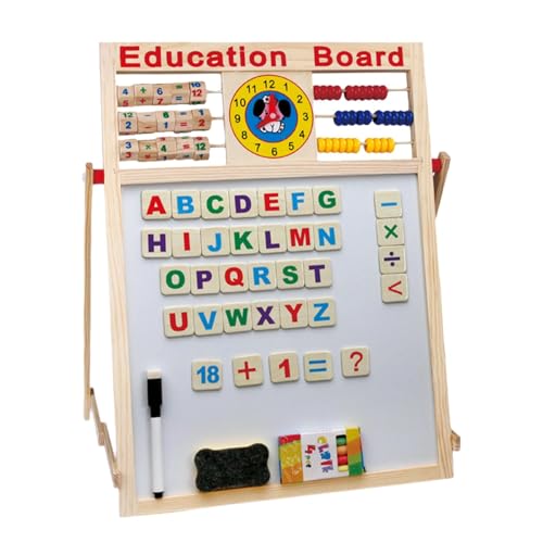 Kinderschreibtafel - doppelseitiges Zeichenbrett, Doppelseitiges trocken abwischbares Board | Kleinkind-Zeichentafel mit Abakus, Staffelei für Kinder, Kinder-Zeichenbrett für und Mädchen von Generic