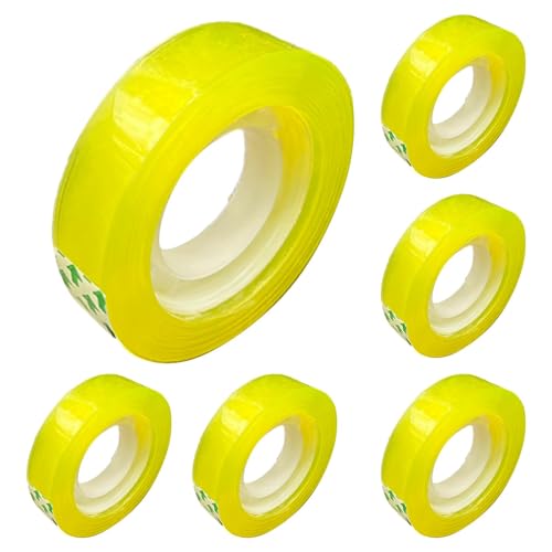 Klebebandabroller, Nachfüllrollen, transparentes Schreibwarenband | 6 Rollen transparentes Klebeband, Nachfüllrollen,Release Smoothly Transparent Tape Briefpapier-Klebeband für Büros von Generic