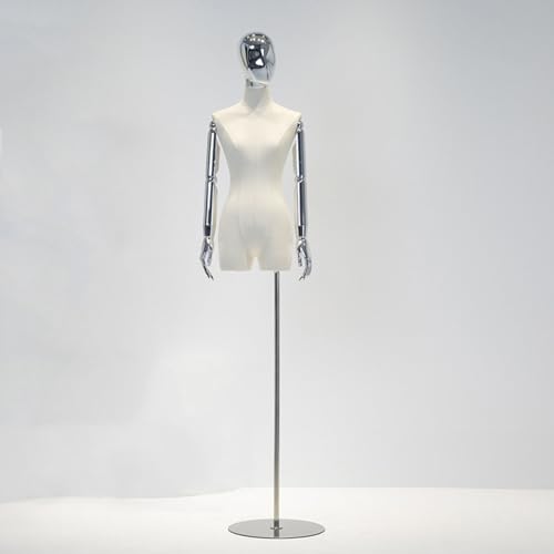 Kleiderform Schaufensterpuppe Torso Puppe für Frauen, Körpermodell mit Metallsockel, Puppentorsoständer, realistische Schaufensterpuppe für Einzelhandelsbekleidungsgeschäfte, Kleidung, Kleid von Generic