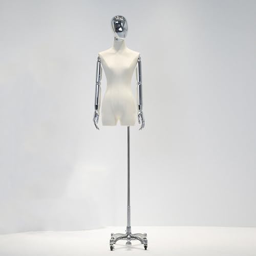 Kleiderform Schaufensterpuppe Torso Puppe für Frauen, Körpermodell mit Metallsockel, Puppentorsoständer, realistische Schaufensterpuppe für Einzelhandelsbekleidungsgeschäfte, Kleidung, Kleid von Generic