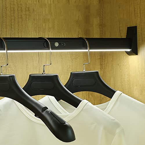 Kleiderstange mit LED-Beleuchtung - Kleiderstange für den Kleiderschrank, 40–120 cm, Kleiderstange aus Metall mit Infrarotsensor, Tragkraft 50 kg, anpassbarer Kleiderständer (Größe: 1050 mm) von Generic