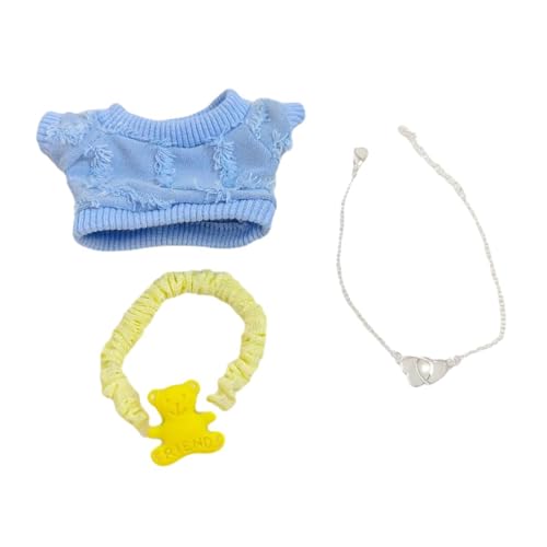 Kleidung für Puppen, Bärenkostüm, Schlüsselanhänger, Plüschzubehör für Puppen, Requisiten für Kinderfotos, Outfits für 17 cm, Gelb von Generic