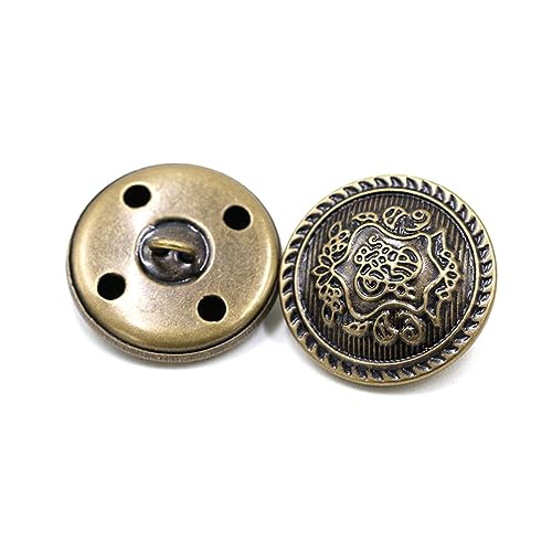 Knöpfe, 10 Stück 15 mm – 25 mm Metallknöpfe, Antik-Messing, Pilz-Schaftknopf für Kleidung, dekorative Knöpfe, 15 mm von Generic