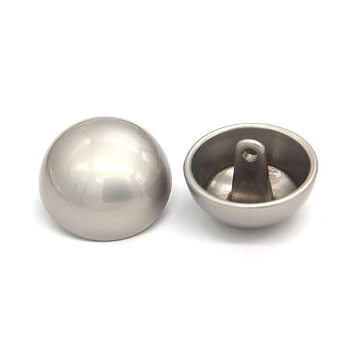 Knöpfe, 10 Stück runde Metallknöpfe in Pilzform, 10 mm – 25 mm, für Mäntel, Stricktaschen, Dekoration, Nähknöpfe, Silber, 25 mm von Generic
