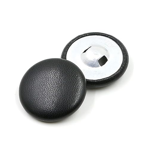 Knöpfe, 30 Stück 11–32 mm Lederknöpfe DIY Nähen Kleidungszubehör Windjacke Mantel Sofa Weicher Knopf, schwarz, 11,5 mm von Generic