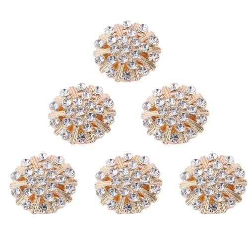 Knopfabdeckungen, Strass-Hemdknopfabdeckungen, Strass- -Accessoire für Hochzeitsdekoration, Brautstrauß-Einladungen, Haar-Accessoires, 6 Stück von Generic