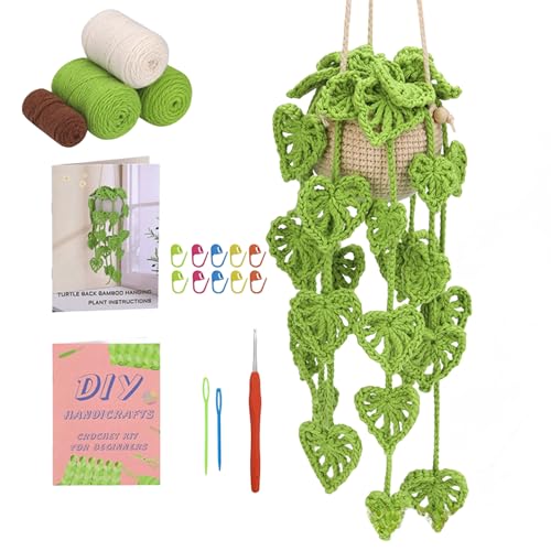 Komplettes Nadelfilz Starter Set, Schildkrötenblatt-Hängekorb Anhänger Embroidery Kit, mit Anleitung und Video Strickzubehör, fur Erwachsene Kinder Handspinnen Anfänger DIY Handwerk von Generic