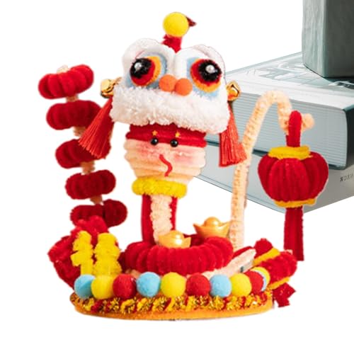 Kreativitäts-Bastelarbeiten zum Jahr der Schlange, Bastelsets zum Jahr der Schlange - Schlangen-Pfeifenreiniger-Bastelsets - Twisted Stick Lunar Snake Year Ornament Crafts, Lion Dance Year Of The Snak von Generic