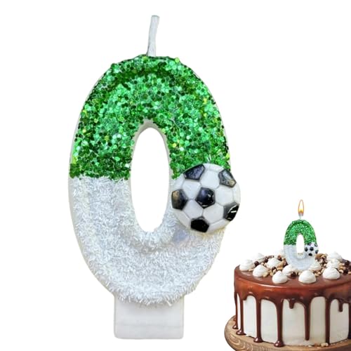 Kuchen-Zahlenkerzen - Kuchen-Zahlenkerzen | Fußball-Glitzerkerzen-Dekorationen, Kuchen-Zahlenkerzen, vielseitige Partygeschenke für Geburtstage, kreative Kuchendekoration für Hochzeiten von Generic