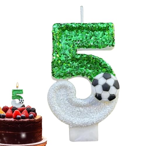 Kuchen-Zahlenkerzen - Kuchen-Zahlenkerzen | Fußball-Glitzerkerzen-Dekorationen, Kuchen-Zahlenkerzen, vielseitige Partygeschenke für Geburtstage, kreative Kuchendekoration für Hochzeiten von Generic