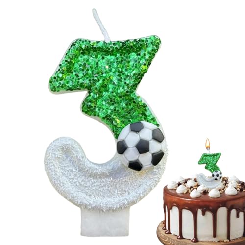 Kuchen-Zahlenkerzen - Kuchen-Zahlenkerzen | Fußball-Glitzerkerzen-Dekorationen, Kuchen-Zahlenkerzen, vielseitige Partygeschenke für Geburtstage, kreative Kuchendekoration für Hochzeiten von Generic