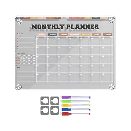 Kühlschrank-Whiteboard, Kühlschrank-Trockenlöschtafel | Wiederverwendbarer magnetischer Kalender-Whiteboard-Kühlschrank, klare Acryl-Nachrichtentafel, Kühlschrank-Notizblock, Planertafel von Generic