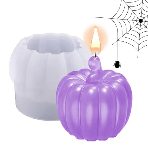 Kürbisform Silikon, 3D-Kürbiskerzenform - 3D-Epoxidharz-Gießkerzenformen für die Seifenherstellung - Wachskerze Seife Ton Handwerk Home Party für Halloween Party Supplies von Generic