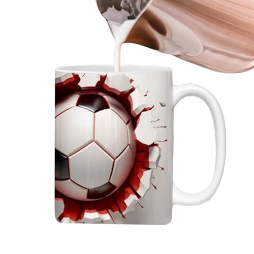 Kugel-Keramiktasse,Loch in einer Wandtasse - Tragbarer Ballbecher mit flachem 3D-Effekt - Lebendige Farben Keramiktasse, Keramik-Teetasse für Kaffee, Tee, heiße Schokolade und Getränke von Generic