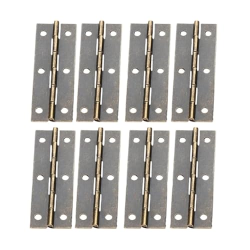 Kugelgelagerte Türscharniere, robust, 8 Stück, klappbare Scharniere, antikes Bronze-Metallscharnier für Türen, Fenster, Möbel, Schränke, Holzkisten mit Schrauben, 60 x 20 von Generic