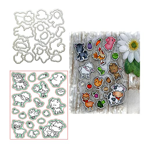 Kuh und Schaf transparente Stempel und Stanzformen-Set für Kartenherstellung, Metall-Stanzformen, Prägepapier-Stanzformen für Scrapbooking, DIY, Album, Kartenherstellung von Generic