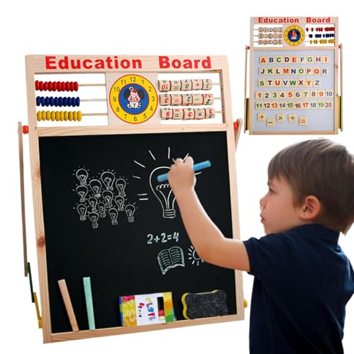 Kunst-Staffelei für Kinder | Doppelseitiges Zeichenbrett für Kleinkinder, Kinder-Schreibtafel – Kleinkind-Zeichenbrett mit Abakus, Kinderstaffelei, Zeichenbrett von Generic