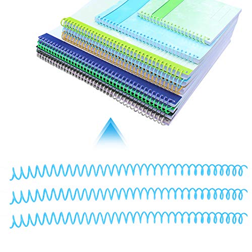 Kunststoff-Bindering, Federspiralringe, A4-Papier, 20 Stück, 30-Loch-Loseblatt (13 mm x 30 Löcher, blau, 20 Streifen) von Generic