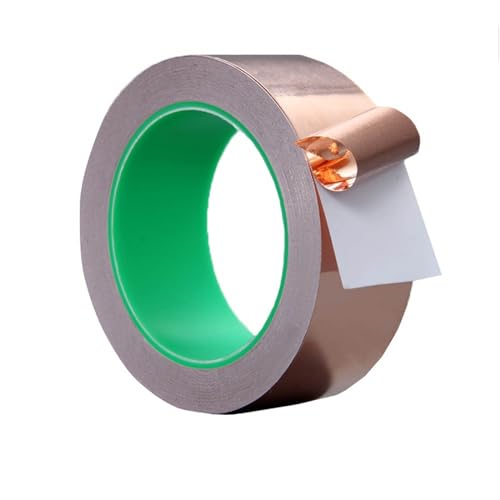 Kupferband Gegen Schnecken, Beidseitig Leitende Kupferfolienband, Schneckenband, EMI Kapton Tape, Copper Foil Tape, Selbstklebend Abschirmband, Kupferfolie Klebeband, Schneckenschutz (50mm x 20m) von Generic