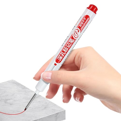 Langtippsmarker - Schnelltrockner Lochmarker | Long Nib Marker Stift Für Tiefe Lochmarkierung, Multifunktionaler Marker Für Holzbearbeitung, Badezimmer, Dekoration, Handwerk Und Designprojekte, L von Generic