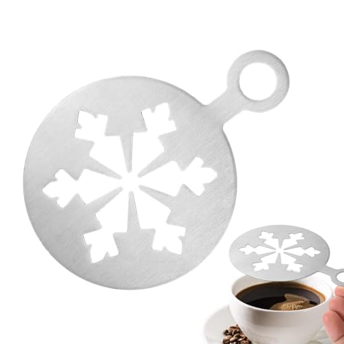 Latte Art Kaffee-Schablonen, Latte Art, Kaffee-Kunst-Werkzeuge mit Cappuccino-Schablone, 11,9 cm, für Kaffeekunst, wiederverwendbare Formen für Kaffeekunst mit von Generic