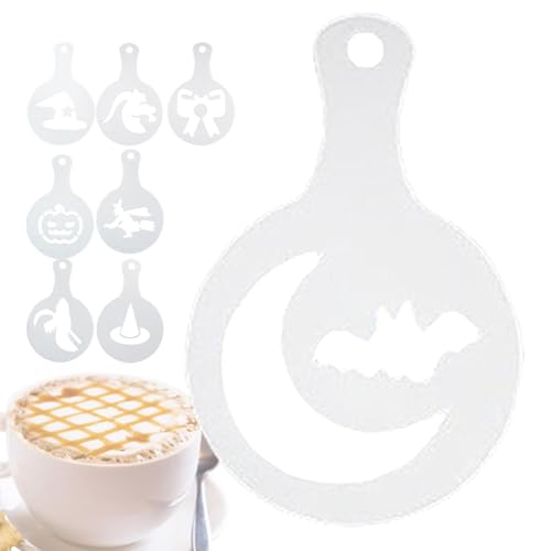 Latte Art-Zeichenschablonen, Kaffee-Dekorationsschablonen, Werkzeug zum Ziehen von Latte-Schablonen, Wiederverwendbare Kaffee-Latte-Art-Form für Zuhause, Café, Hotel, Restaurant, Küche von Generic