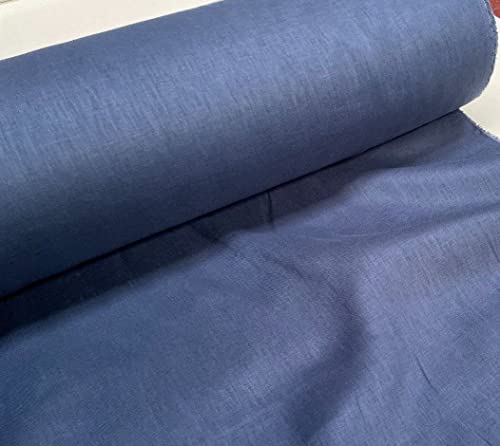 Leinenstoff, einfarbig, leicht, für Heimdekoration, Bettwäsche, Kleidung, Vorhänge, 140 cm breit (Meterware) (Marineblau) von Generic