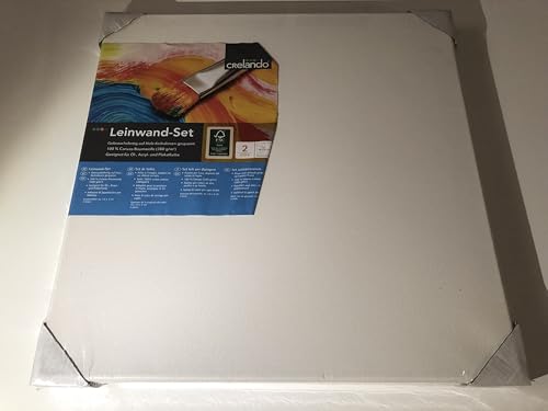 Leinwand-Set, Keilrahmen 2er Set 40x40 cm, Baumwolle 380 g, NEU von Generic