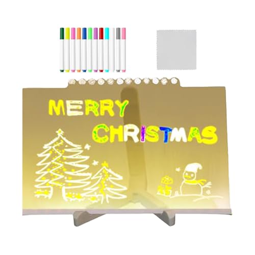 Leuchtendes Acrylbrett – Leuchtendes Zeichenbrett | Leuchtendes Acryl-Nachrichtenbrett | LED-Notiztafel Mit Farben | Led Message Board | Multifunktionales, Trocken Abwischbares Acrylbrett Für Schule, von Generic