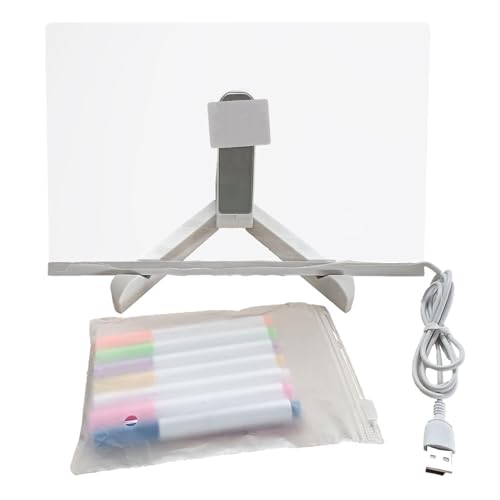 Leuchtendes Nachrichtenbrett – Leuchtendes Acrylbrett | Wiederverwendbare Löschtafeln | LED-Notiztafel Mit Farben | Leuchtendes Zeichenbrett | Verstellbare Transparente Tafel Für Schlafzimmer, Klassen von Generic