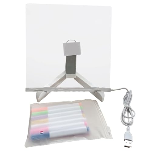 Leuchtendes Nachrichtenbrett – Leuchtendes Acrylbrett | Wiederverwendbare Löschtafeln | LED-Notiztafel Mit Farben | Leuchtendes Zeichenbrett | Verstellbare Transparente Tafel Für Schlafzimmer, Klassen von Generic