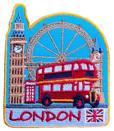 London England Patch (7,9 cm) bestickter Aufnäher zum Aufbügeln oder Aufnähen, bunte Stickerei, Euro-Reise, Abenteuer, Reisen, Souvenir, Emblem, DIY-Geschenk-Patches von Generic