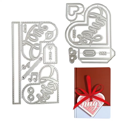 Love Heart Metal Schneiden stirbt, liebe Scrapbooking -Stanze - Metall Diege Schnitt Liebe 3d Präge,Fotoalbum Vorlage Schimmelpilzhandwerk Dekoration für Kartenherstellung von Generic