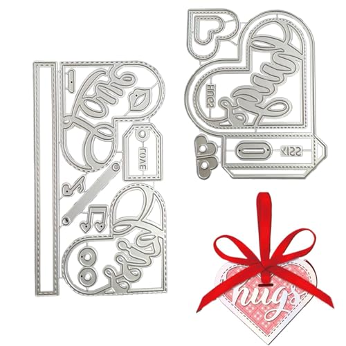 Love Heart Metal Schneiden stirbt, liebe Scrapbooking -Stanze | Metall Diege Schnitt Liebe 3d Präge - Valentinstag Herzrahmen, Fotoalbum Vorlage Schimmeldekoration für die Präge dekorativ von Generic