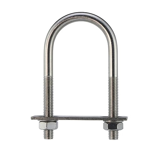 M10 M12 U-Bolzen Edelstahl Kehlkopf-U-Clip mit Prallmutter-Kombinationsschnalle U-förmige Schraubrohrschelle 2-Zoll-Klemme(M10x102x136mm 1set) von Generic