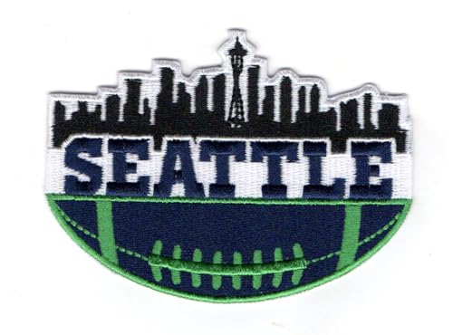 MJshop29 Seattle City American Football Fan Favorite Team Iron On Patches for Clothing Backpacks Jeans Motorcycle Patch Sew On Custom Jackets Hats Tactical Bags von Generic