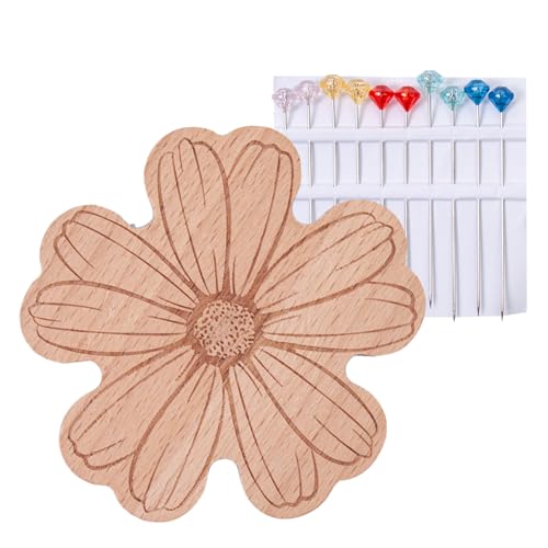 Magnete für Sticknadeln, Magnet für Nadeln, magnetisch, aus Holz mit Blumenmuster, für Bastelarbeiten, Stickerei, Kreuzstich, Stricken Magnete für Sticknadeln, Magnet für Nadeln, magnetisch, aus Holz mit Blumenmuster, für Bastelarbeiten, Stickerei, Kreuzstich, Stricken von Generic