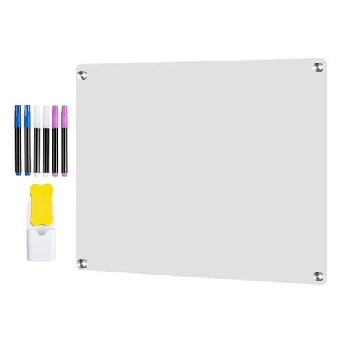 Magnetische Acryl-Notizkarte | Transparente Acrylkarte - Trockenlöschtafel für Wand, transparentes Acrylbrett, Magnettafel mit Marker und Radiergummi, Kalender-Whiteboard von Generic