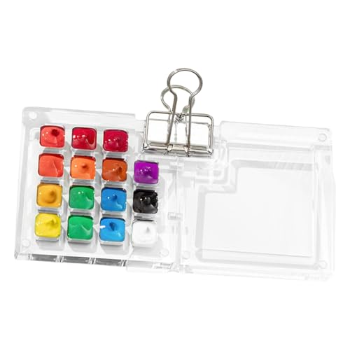 Magnetische Aquarellpalette - Kompaktes Farbtablett mit Deckel und Metallclip, Mehrere Fächer für Farben | Ideal für Zuhause, Büro, Outdoor-Malerei und Reisen mit Mehreren Fächern Aquarelltablett von Generic